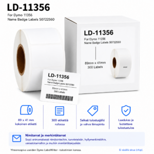 Dymo 11356 yhteensopiva etikettirulla 89 x 41 mm 300 tarraa