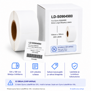Dymo 4XL lähetysetiketti 104 x 159 mm 220 tarraa